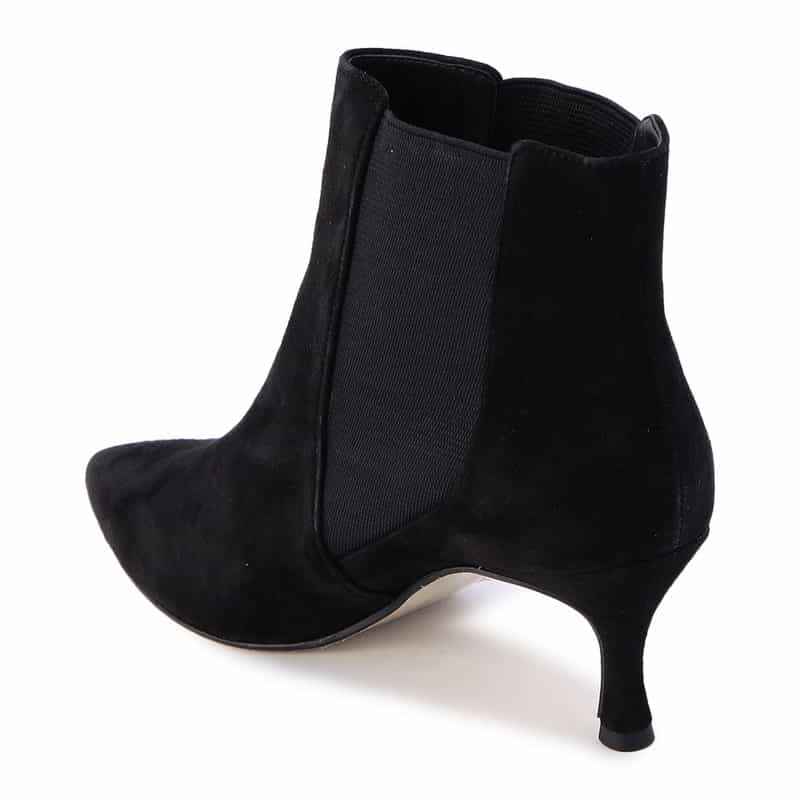 BARNEYS NEW YORK サイドゴア スエードレザー ショートブーツ BLACK