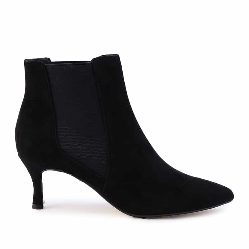 BARNEYS NEW YORK サイドゴア スエードレザー ショートブーツ BLACK