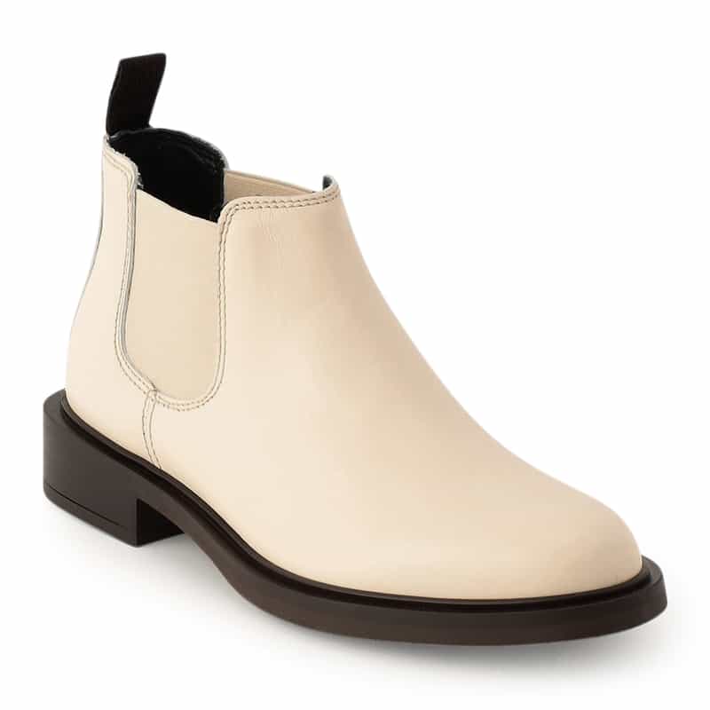 BARNEYS NEW YORK サイドゴアショートブーツ WHITE