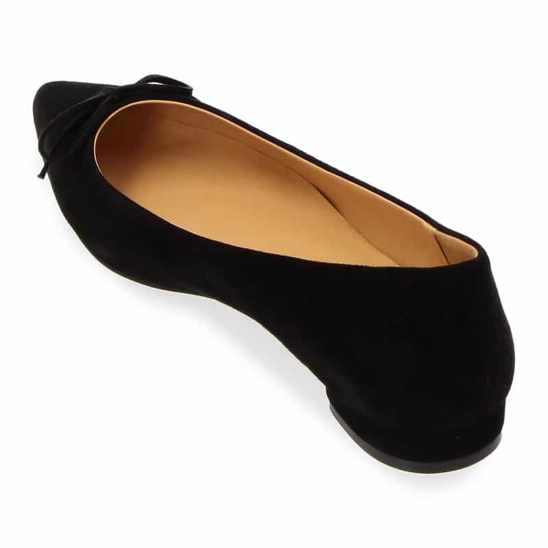 BARNEYS NEW YORK ポインテッドトゥ フラット バレエシューズ BLACK