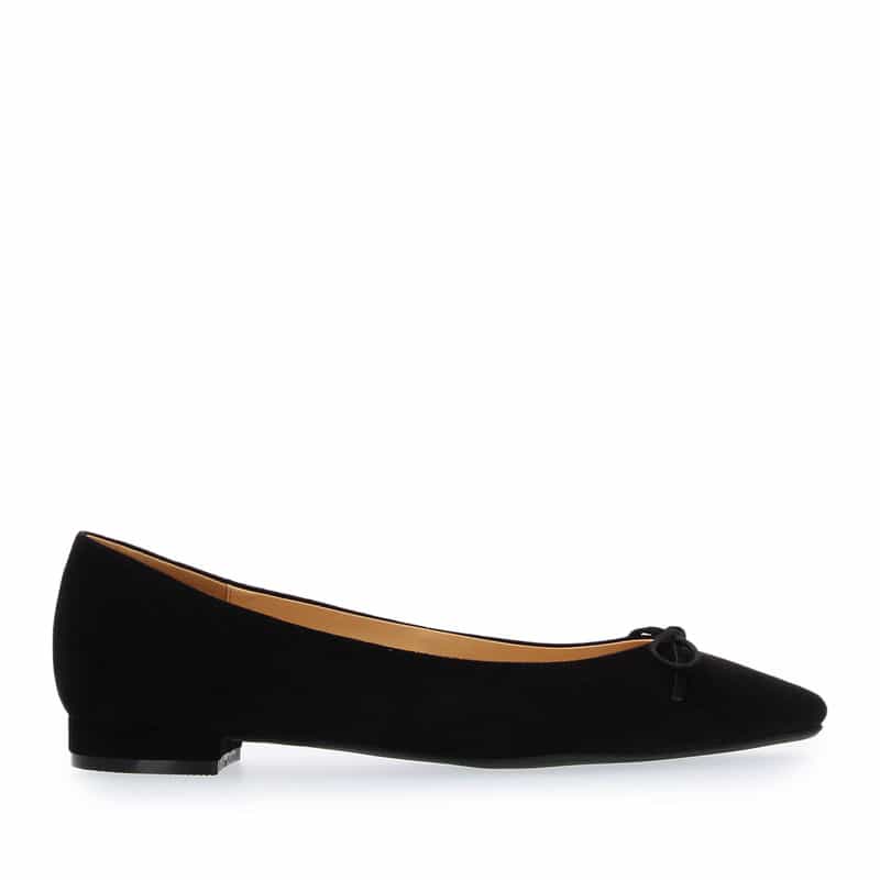 BARNEYS NEW YORK ポインテッドトゥ フラット バレエシューズ BLACK