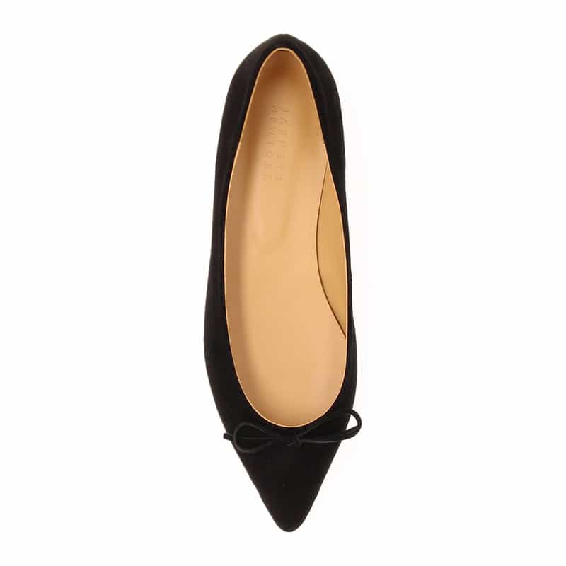 BARNEYS NEW YORK ポインテッドトゥ フラット バレエシューズ BLACK