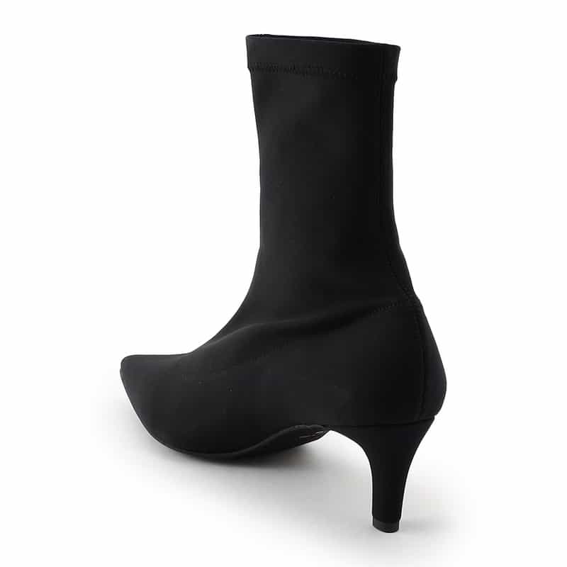 BARNEYS NEW YORK ストレッチ ショートブーツ BLACK