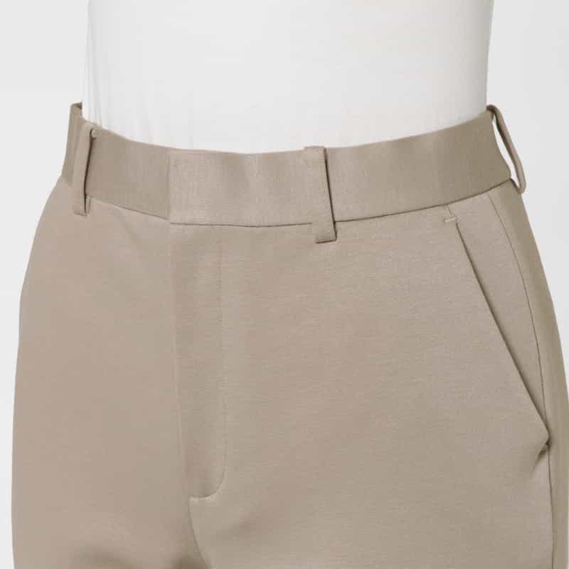 BARNEYS NEW YORK デュアルウォーム素材テーパードパンツ GRAY BEIGE