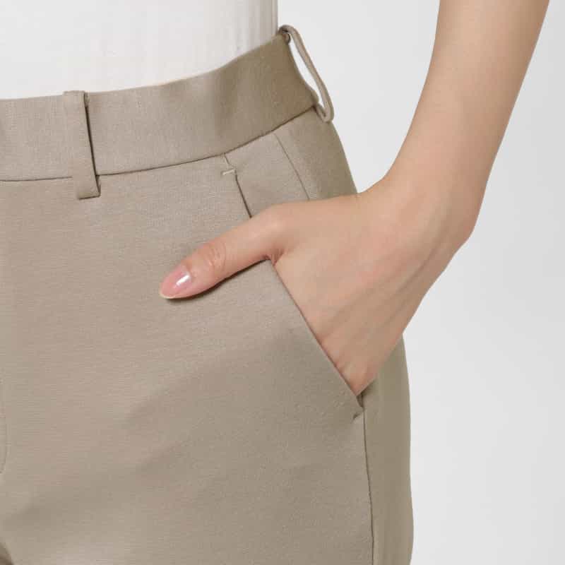 BARNEYS NEW YORK デュアルウォーム素材テーパードパンツ GRAY BEIGE