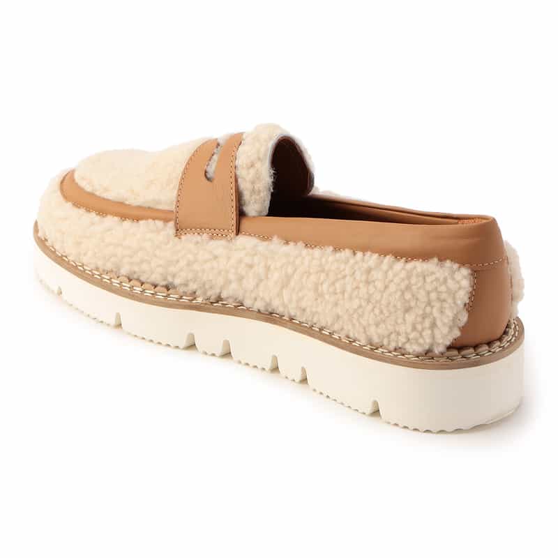 BARNEYS NEW YORK シアリングローファー IVORY