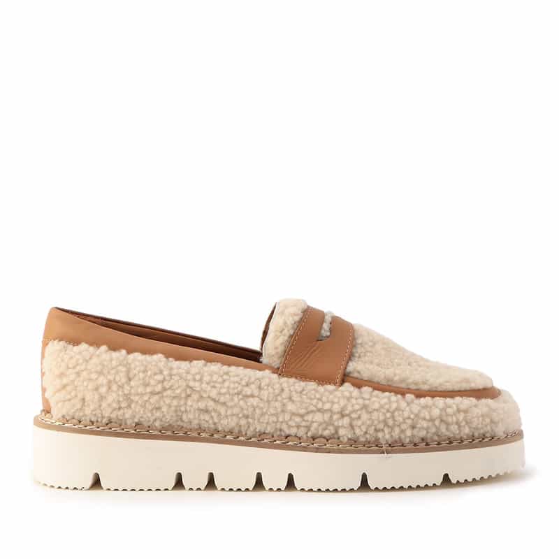 BARNEYS NEW YORK シアリングローファー IVORY