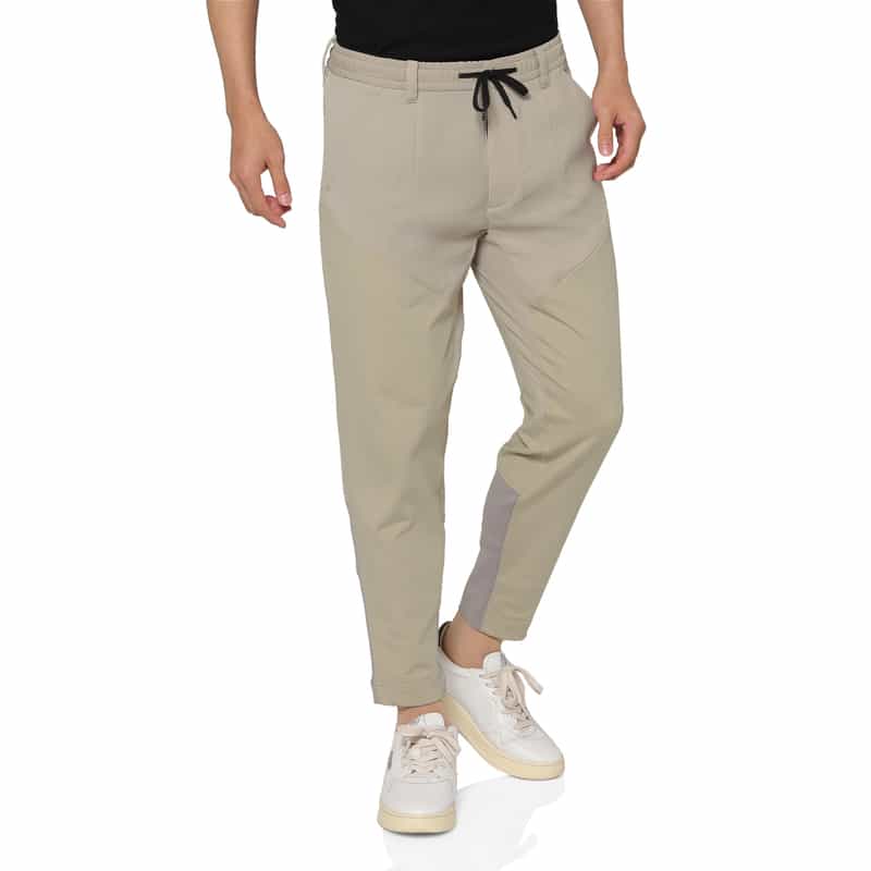 BARNEYS NEW YORK 異素材ミックスナイロンパンツ BEIGE