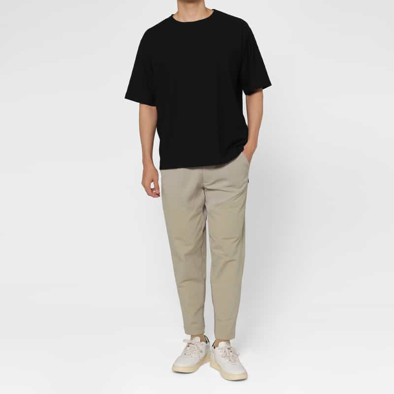 BARNEYS NEW YORK 異素材ミックスナイロンパンツ BEIGE