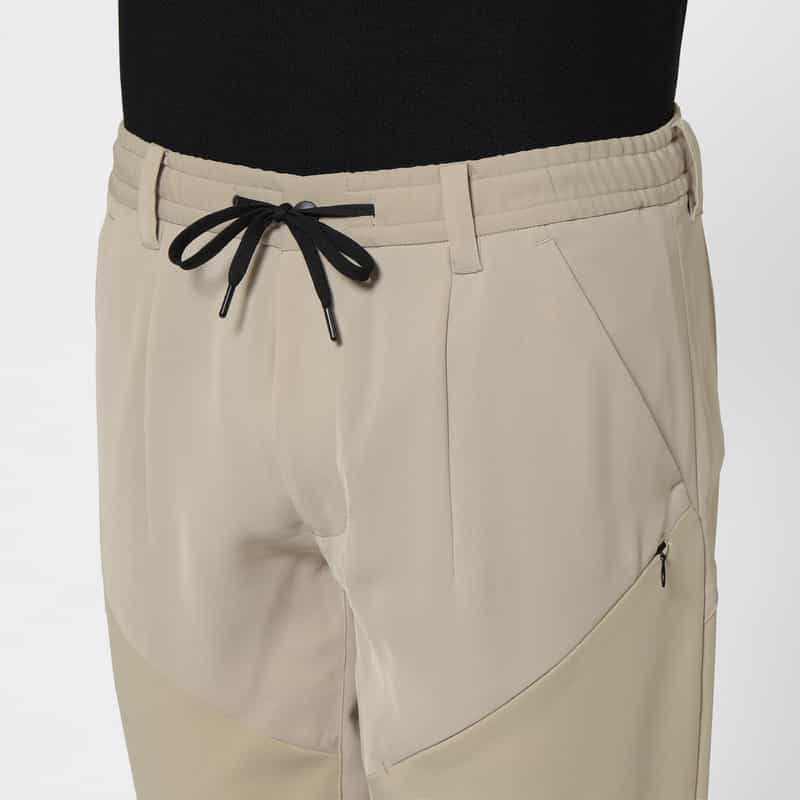 BARNEYS NEW YORK 異素材ミックスナイロンパンツ BEIGE
