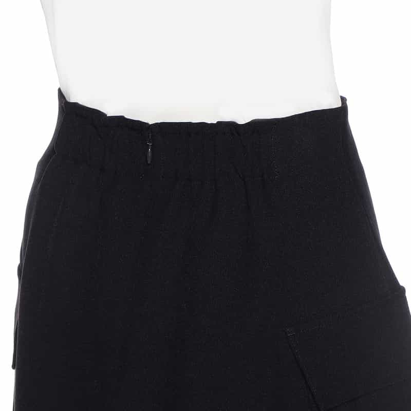 BARNEYS NEW YORK ウォッシャブル サイドポケットカーゴフレアスカート NAVY