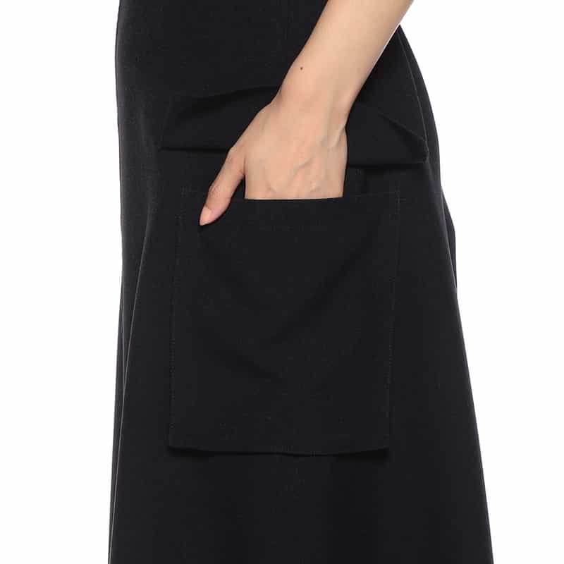 BARNEYS NEW YORK ウォッシャブル サイドポケットカーゴフレアスカート NAVY