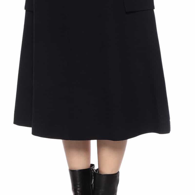 BARNEYS NEW YORK ウォッシャブル サイドポケットカーゴフレアスカート NAVY