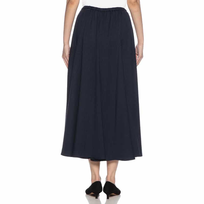 BARNEYS NEW YORK ウォッシャブル ギンガムチェック柄フレアミディスカート NAVY