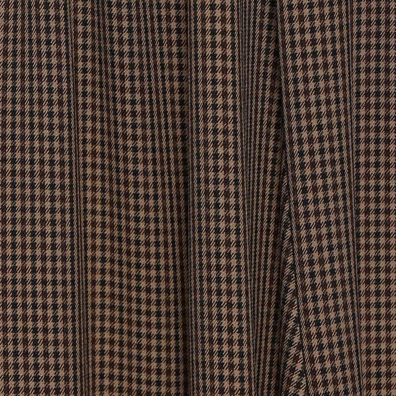 BARNEYS NEW YORK ウォッシャブル ギンガムチェック柄フレアミディスカート BROWN