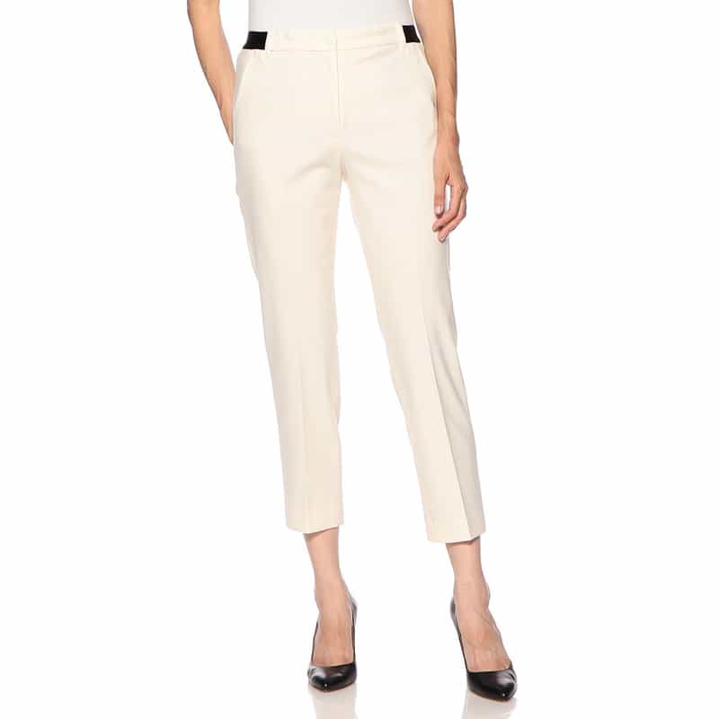 BARNEYS NEW YORK ウォッシャブル バックウエストゴムパンツ WHITE