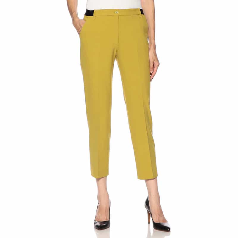 BARNEYS NEW YORK ウォッシャブル バックウエストゴムパンツ YLW GREEN