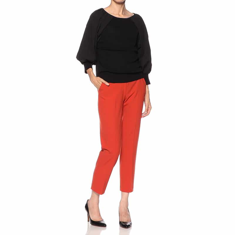 BARNEYS NEW YORK ウォッシャブル バックウエストゴムパンツ ORANGE