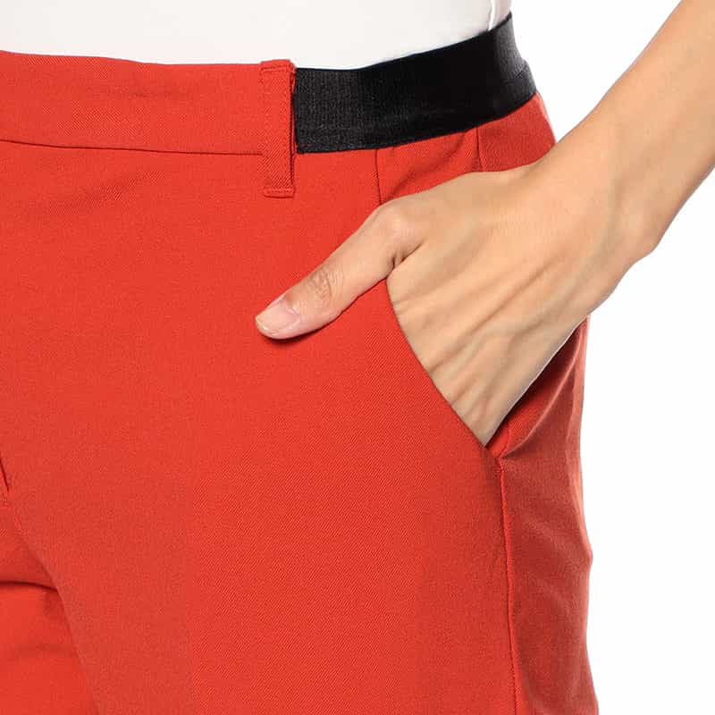 BARNEYS NEW YORK ウォッシャブル バックウエストゴムパンツ ORANGE