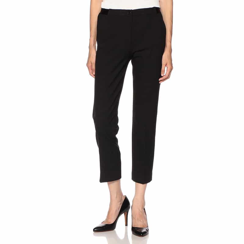 BARNEYS NEW YORK ウォッシャブル バックウエストゴムパンツ BLACK