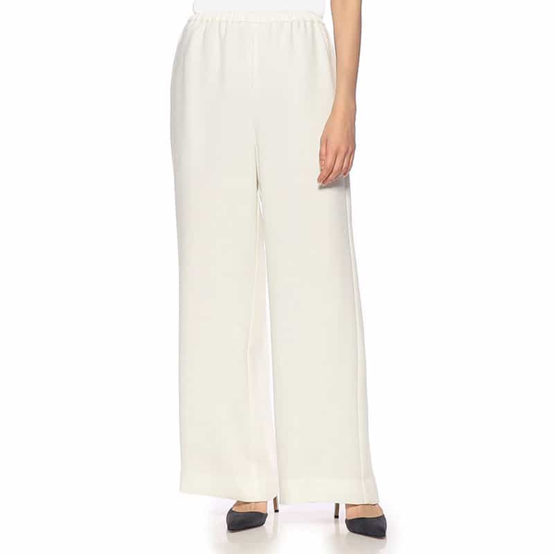 BARNEYS NEW YORK セットアップ ウォッシャブル ドローストリング付きワイドパンツ WHITE