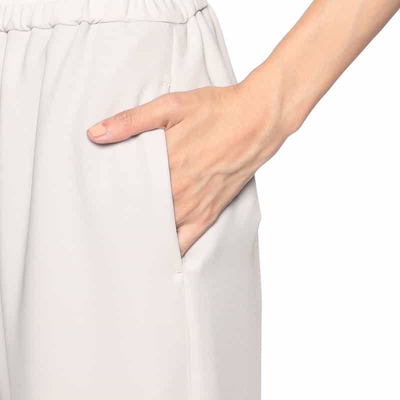 BARNEYS NEW YORK セットアップ ウォッシャブル ドローストリング付きワイドパンツ LT GRAY