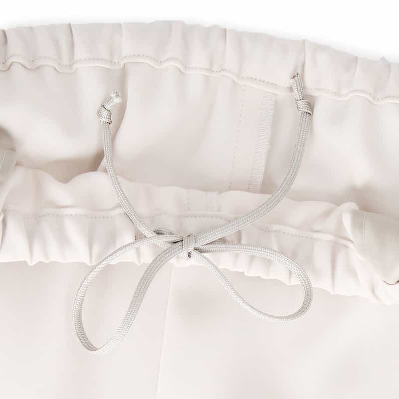 BARNEYS NEW YORK セットアップ ウォッシャブル ドローストリング付きワイドパンツ LT GRAY