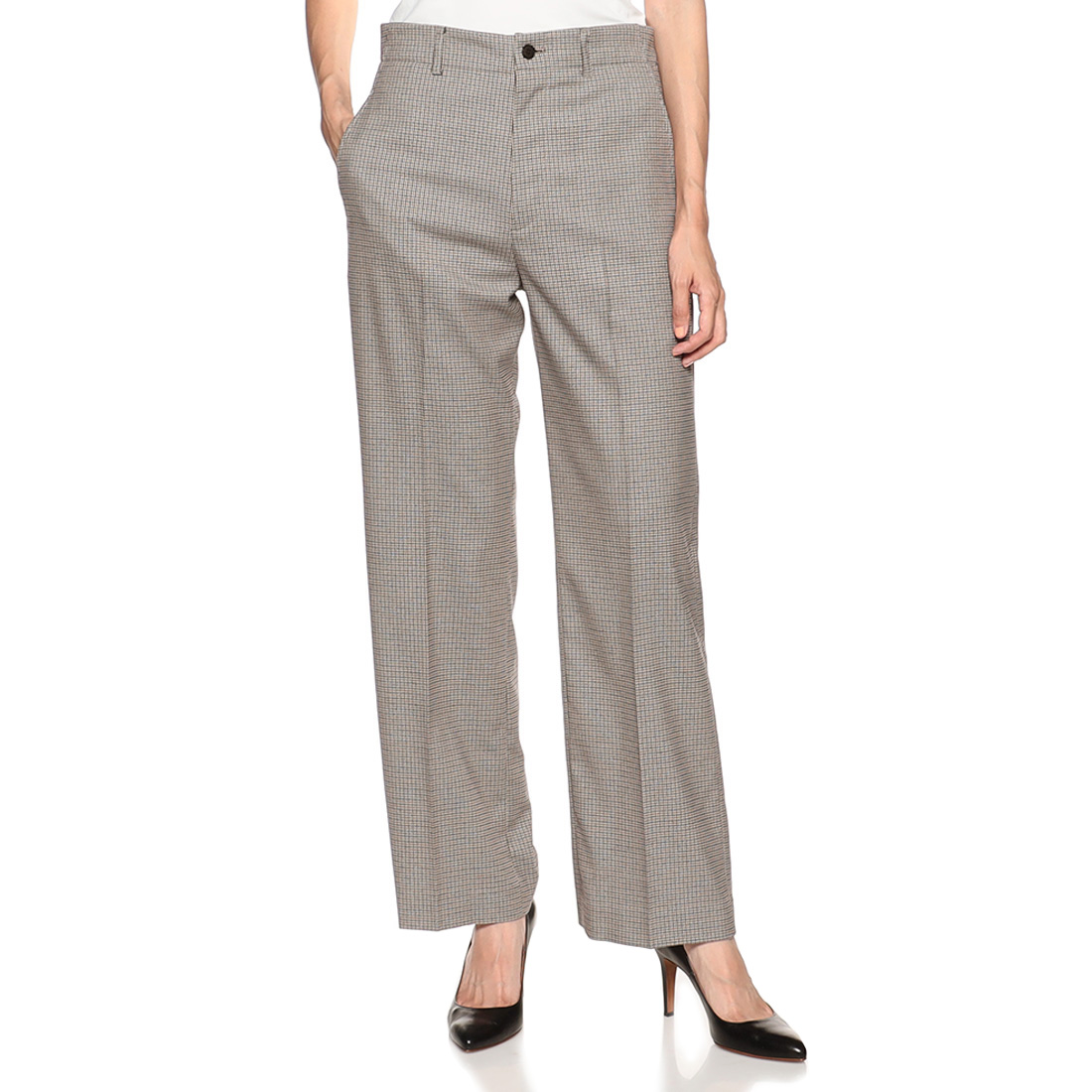 ウォッシャブル チェック柄バックゴム パンツ