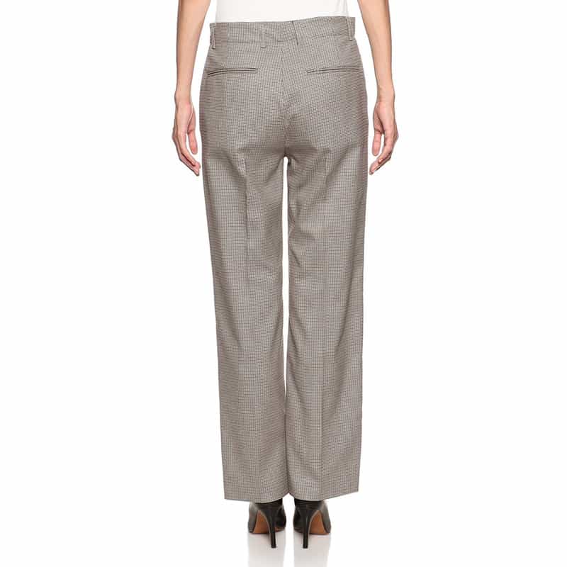 BARNEYS NEW YORK ウォッシャブル チェック柄バックゴム パンツ BEIGE