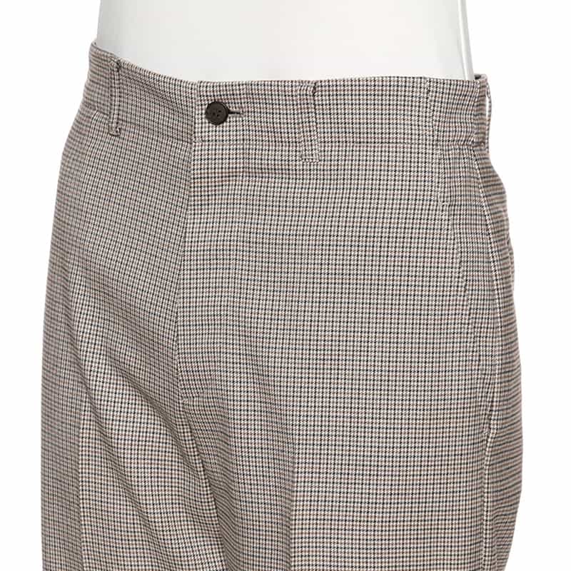 BARNEYS NEW YORK ウォッシャブル チェック柄バックゴム パンツ BEIGE