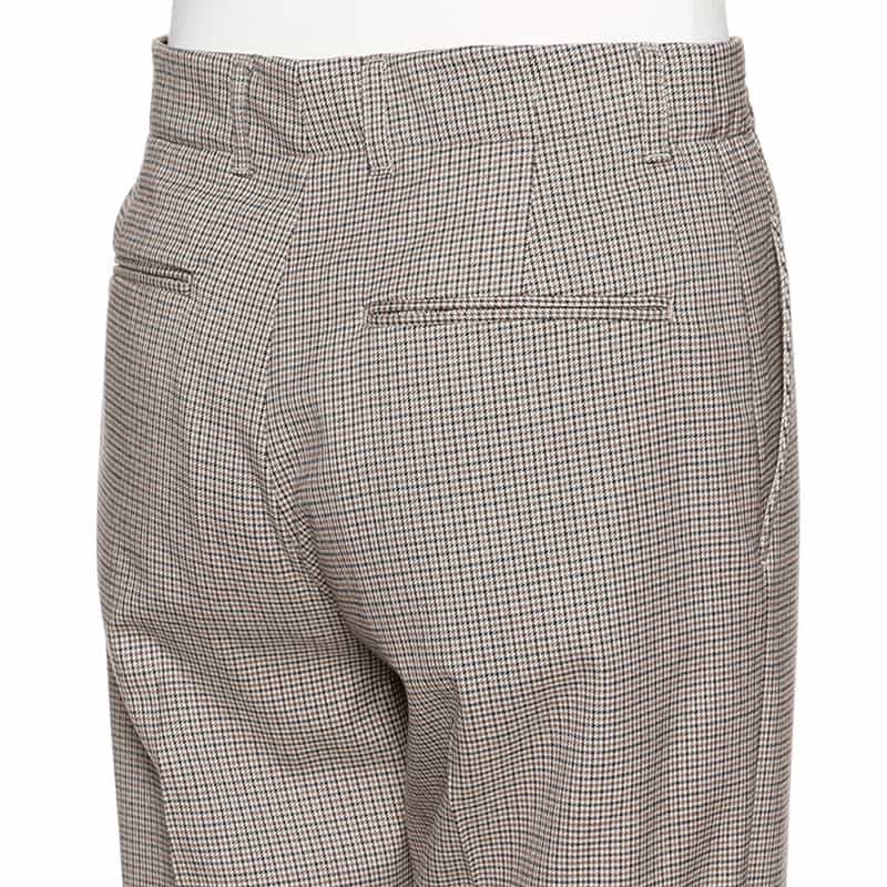 BARNEYS NEW YORK ウォッシャブル チェック柄バックゴム パンツ BEIGE