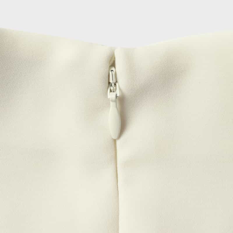 BARNEYS NEW YORK タックスリーブ フレアドレス OFF WHITE