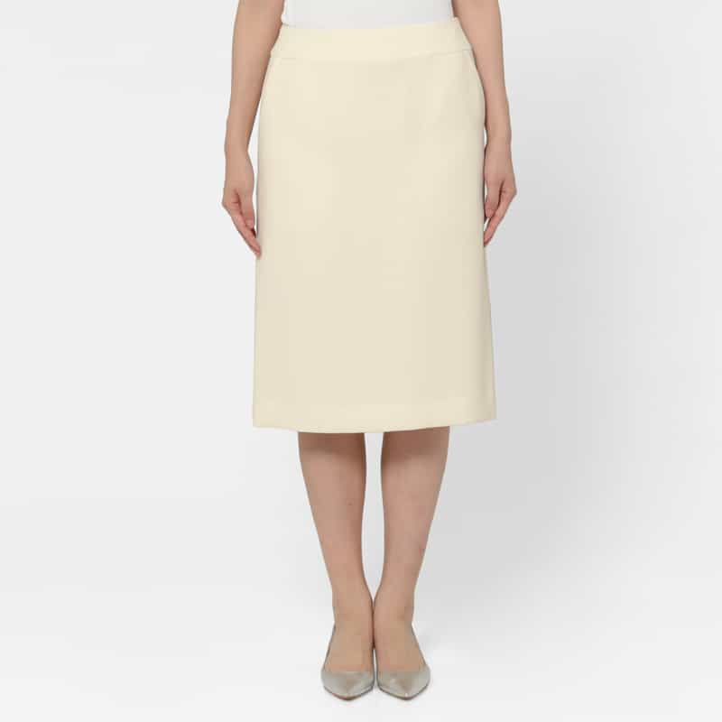 BARNEYS NEW YORK ダブルクロス素材ミドルタイトスカート OFF WHITE