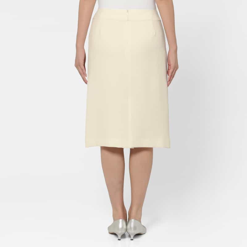BARNEYS NEW YORK ダブルクロス素材ミドルタイトスカート OFF WHITE