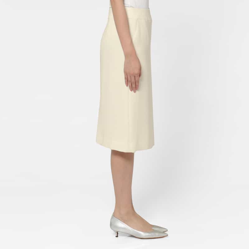 BARNEYS NEW YORK ダブルクロス素材ミドルタイトスカート OFF WHITE