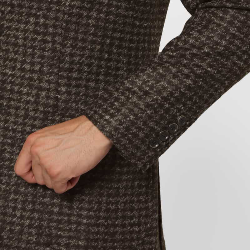BARNEYS NEW YORK 千鳥格子柄ジャージージャケット BROWN