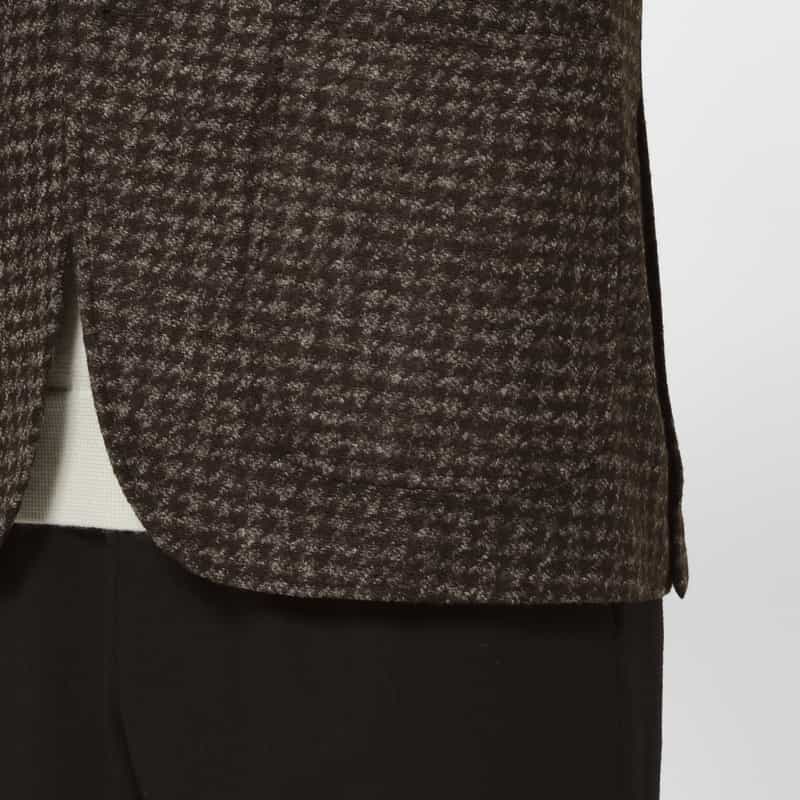 BARNEYS NEW YORK 千鳥格子柄ジャージージャケット BROWN