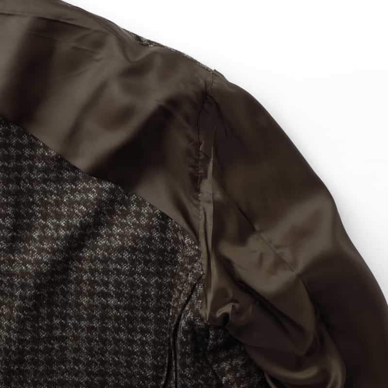 BARNEYS NEW YORK 千鳥格子柄ジャージージャケット BROWN