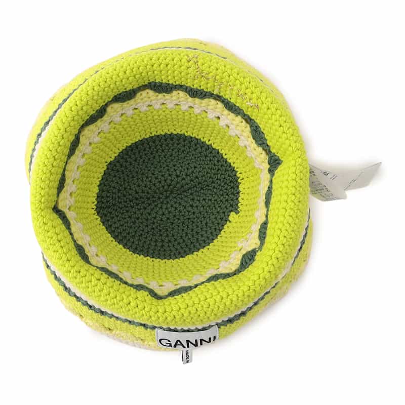 GANNI かぎ針編みバケットハット YELLOW