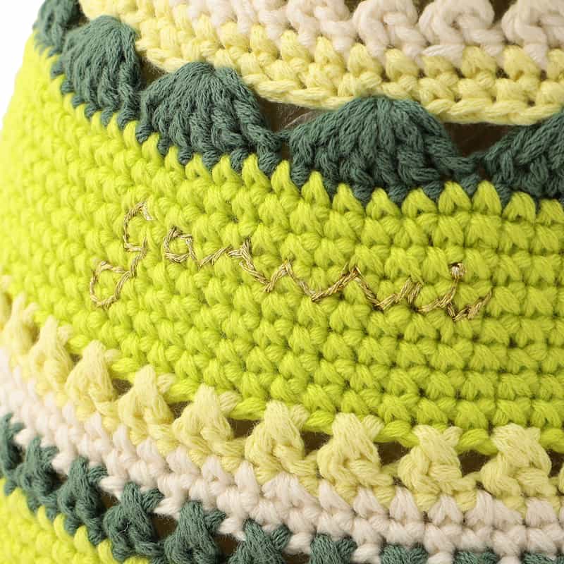 GANNI かぎ針編みバケットハット YELLOW