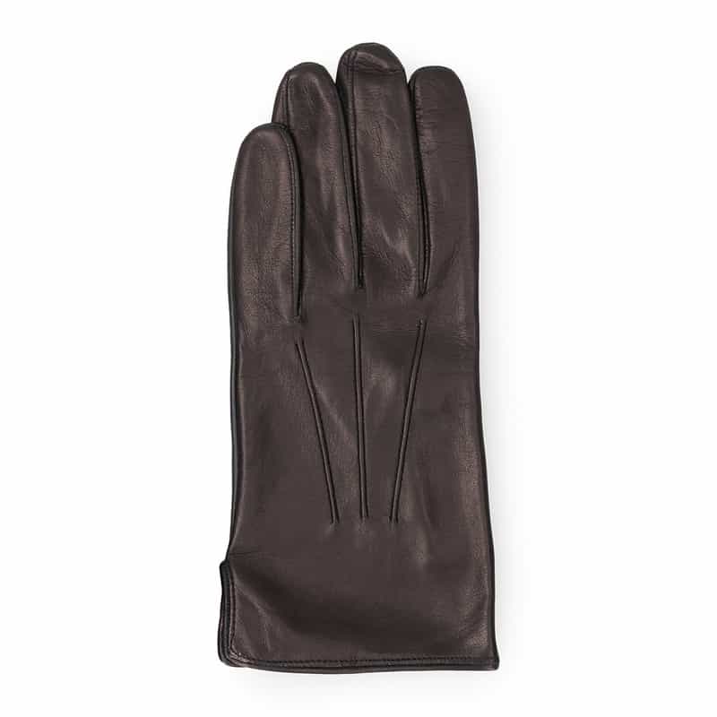 BARNEYS NEW YORK レザーグローブ (タッチパネル対応) NAVY