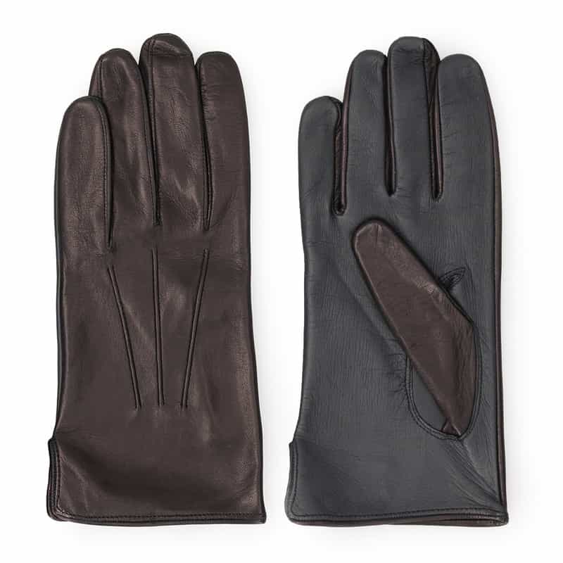 BARNEYS NEW YORK レザーグローブ (タッチパネル対応) NAVY