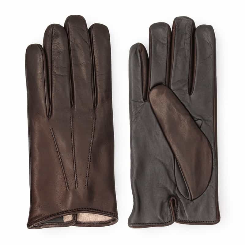 BARNEYS NEW YORK レザーグローブ (タッチパネル対応) DARK BROWN