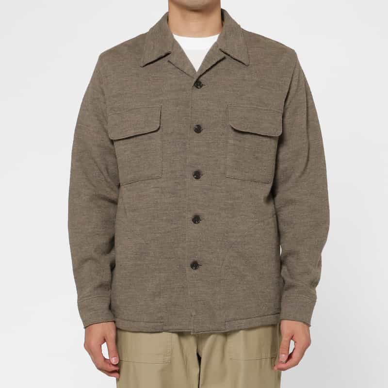 BARNEYS NEW YORK ニット素材シャツジャケット BEIGE