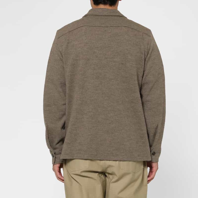BARNEYS NEW YORK ニット素材シャツジャケット BEIGE