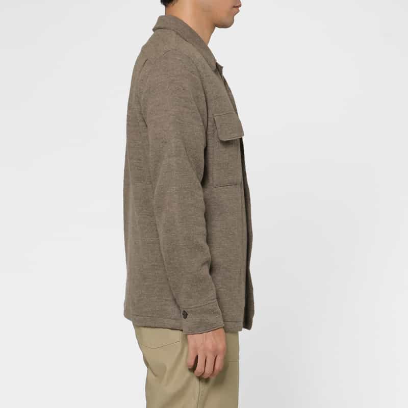BARNEYS NEW YORK ニット素材シャツジャケット BEIGE