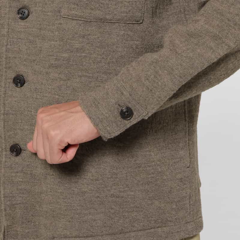 BARNEYS NEW YORK ニット素材シャツジャケット BEIGE