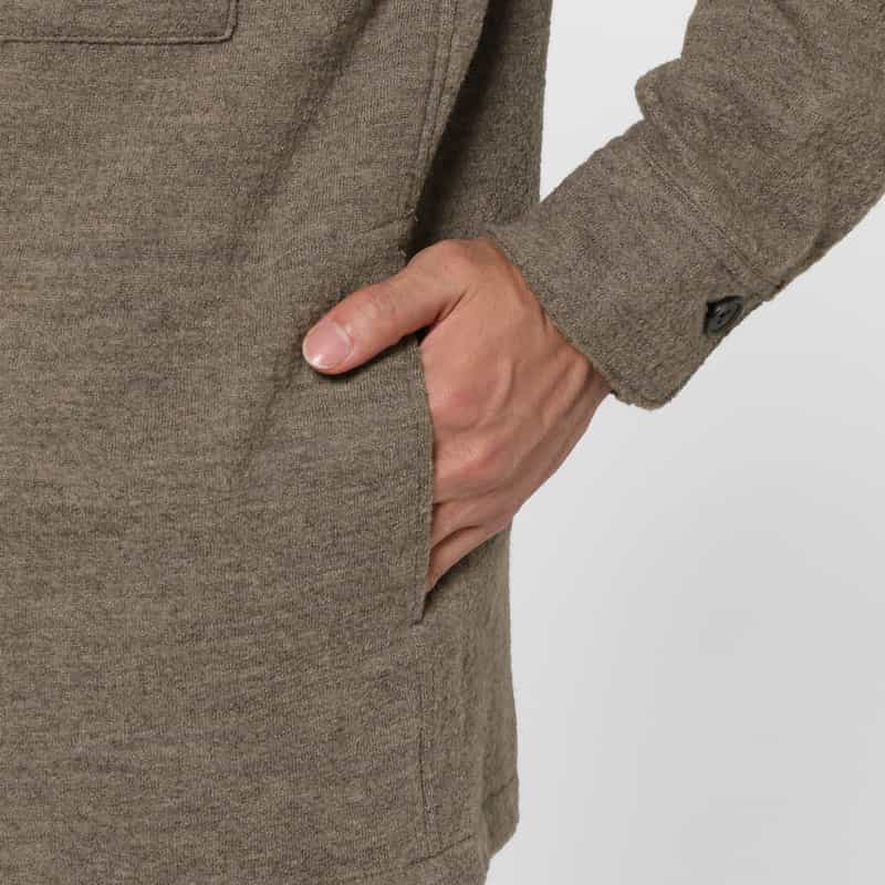 BARNEYS NEW YORK ニット素材シャツジャケット BEIGE