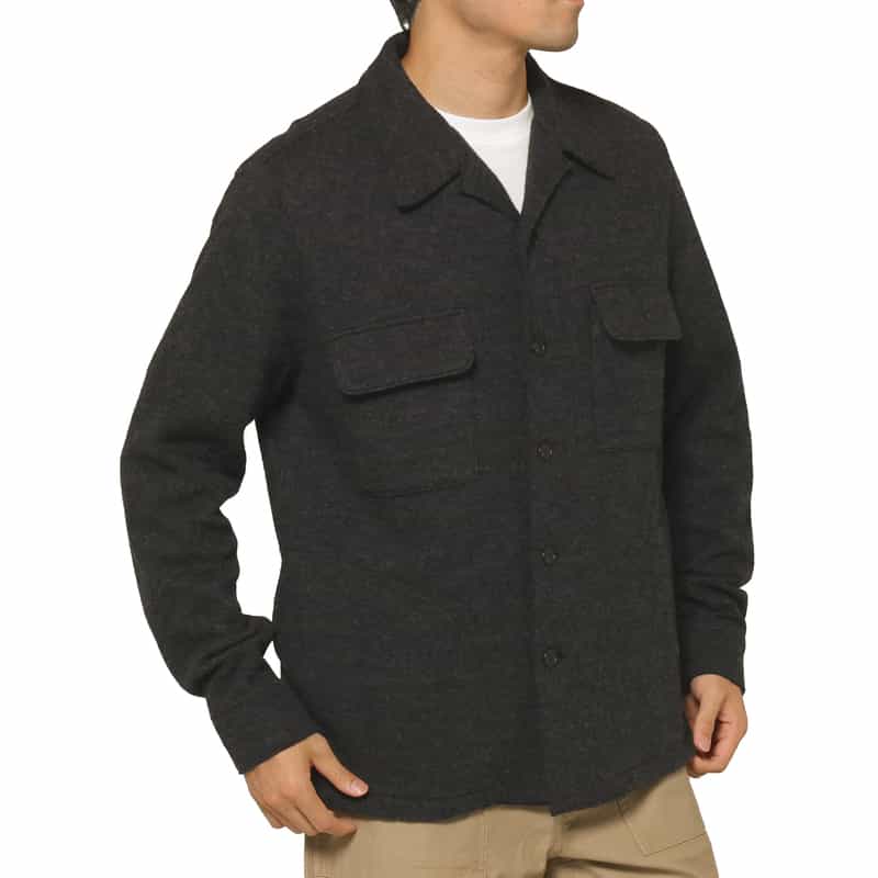 BARNEYS NEW YORK ニット素材シャツジャケット GRAY