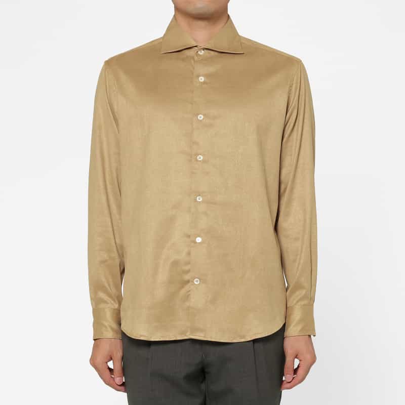 BARNEYS NEW YORK スエード素材カジュアルシャツ BEIGE